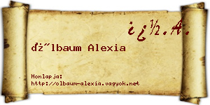 Ölbaum Alexia névjegykártya